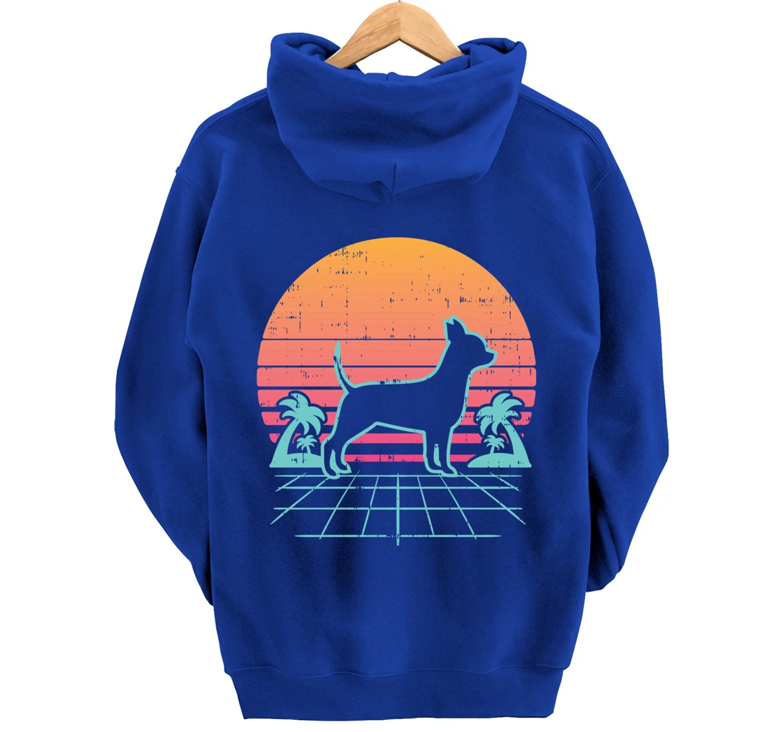 Chihuahua Vaporwave Retro Chiwawa Dog 80s 90s Japanese Gift Pullover Hoodie