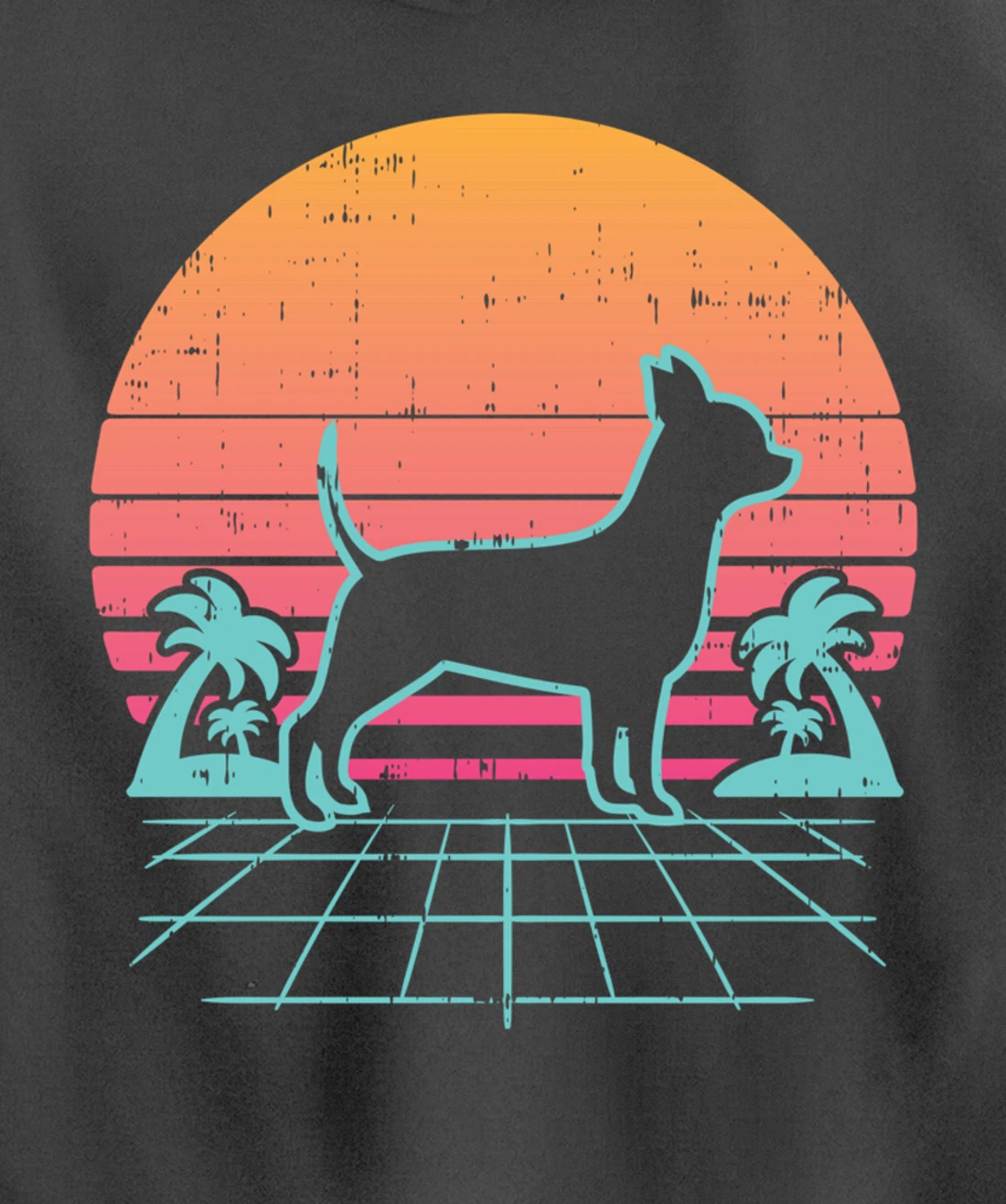 Chihuahua Vaporwave Retro Chiwawa Dog 80s 90s Japanese Gift Pullover Hoodie