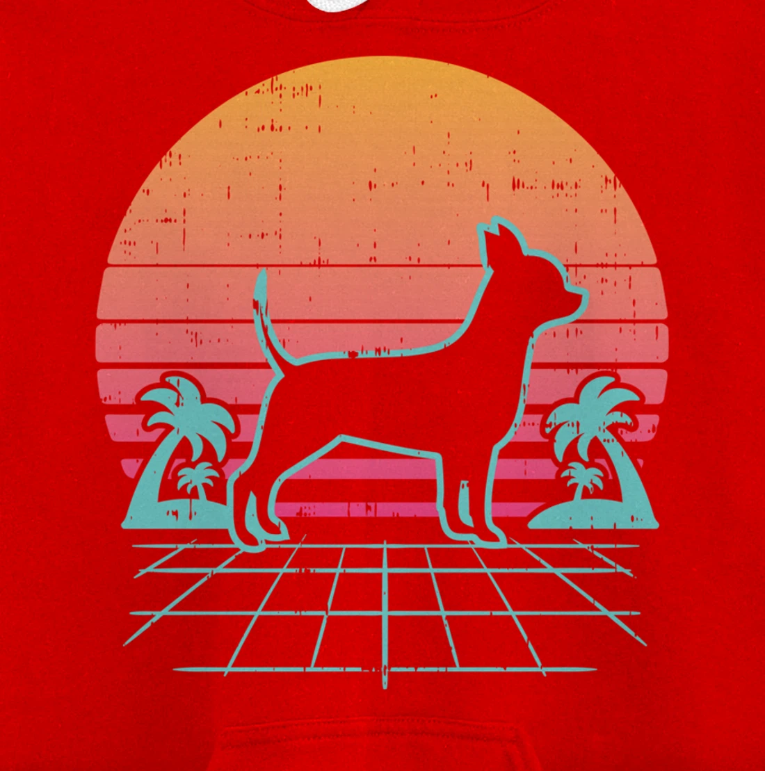 Chihuahua Vaporwave Retro Chiwawa Dog 80s 90s Japanese Gift Pullover Hoodie