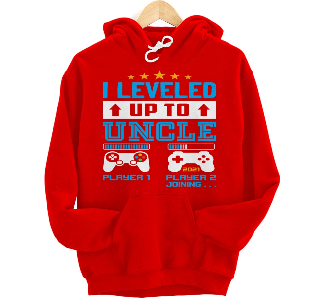 Promoted To Uncle EST 2021 I Leveled Up To Uncle 2021 Gift Pullover Hoodie