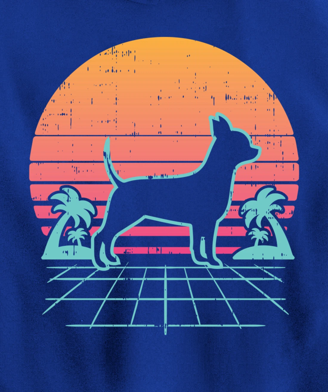 Chihuahua Vaporwave Retro Chiwawa Dog 80s 90s Japanese Gift Pullover Hoodie