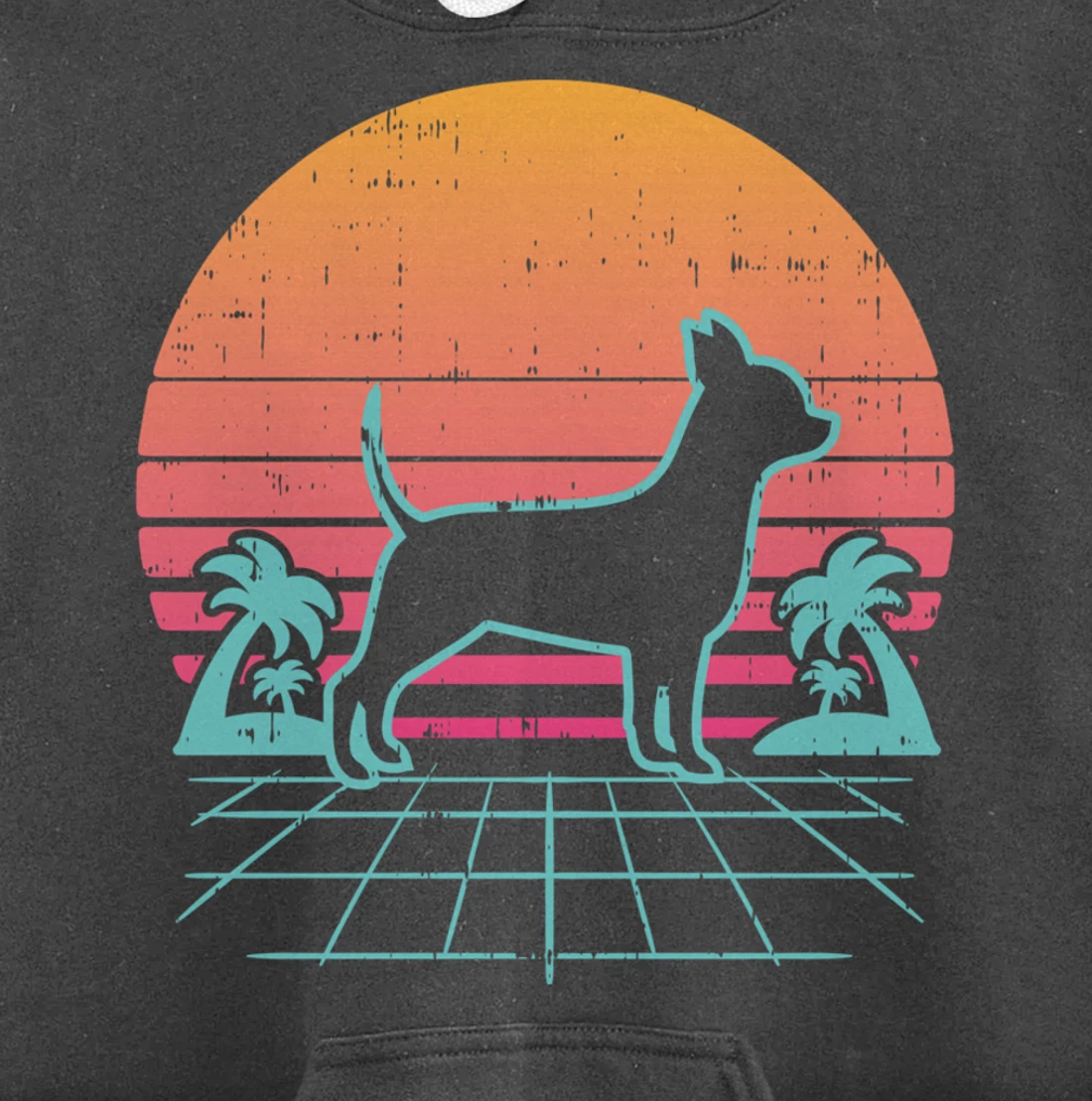 Chihuahua Vaporwave Retro Chiwawa Dog 80s 90s Japanese Gift Pullover Hoodie