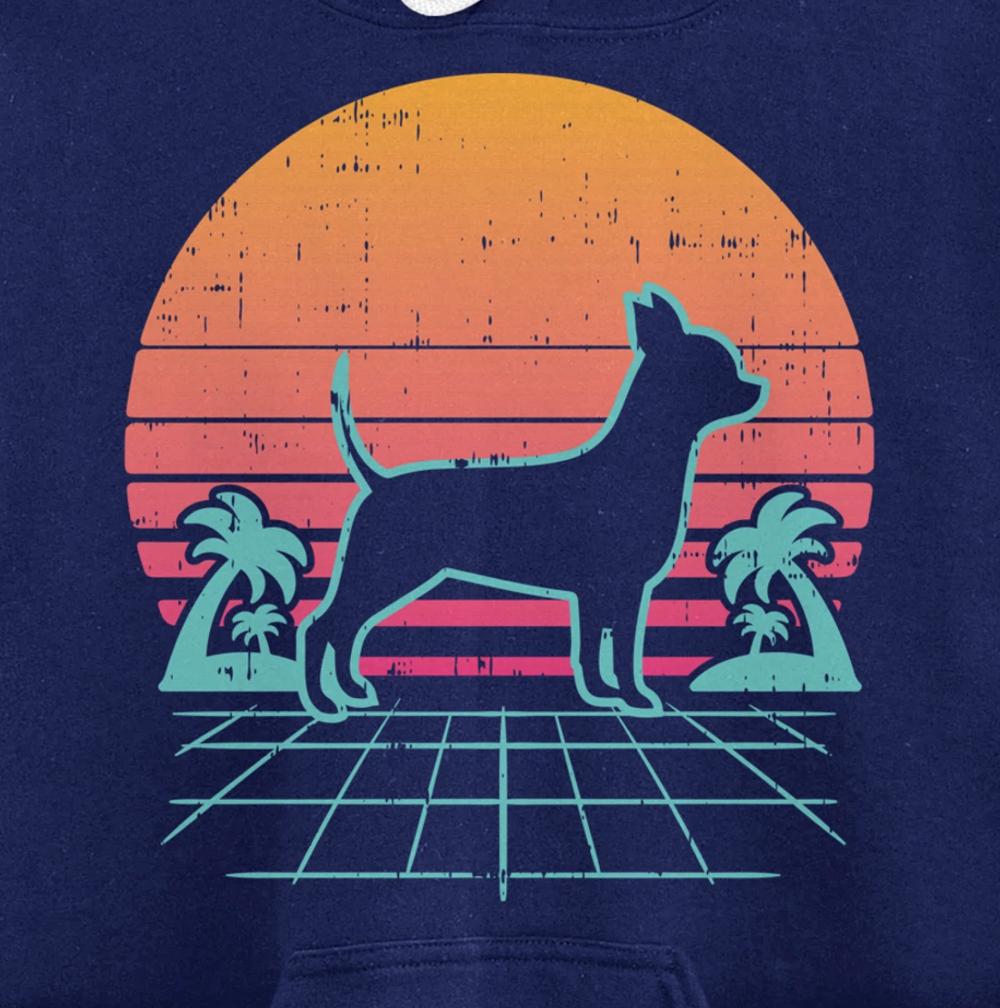 Chihuahua Vaporwave Retro Chiwawa Dog 80s 90s Japanese Gift Pullover Hoodie