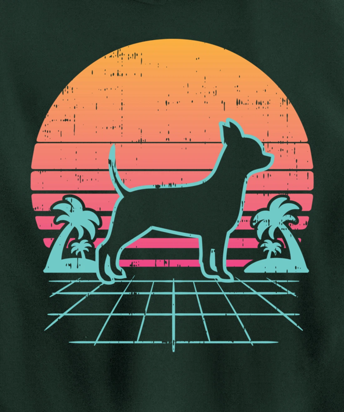 Chihuahua Vaporwave Retro Chiwawa Dog 80s 90s Japanese Gift Pullover Hoodie