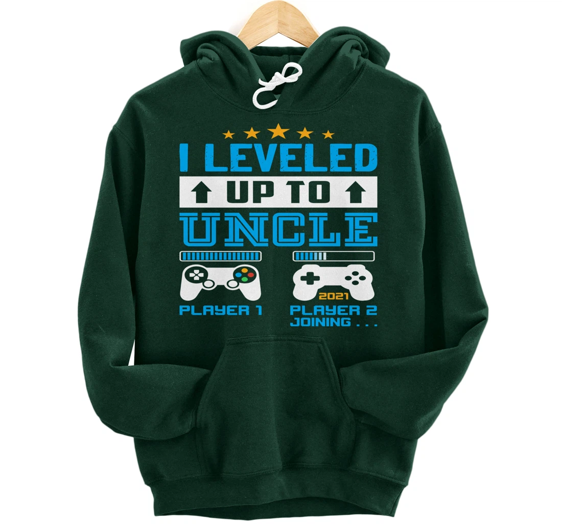 Promoted To Uncle EST 2021 I Leveled Up To Uncle 2021 Gift Pullover Hoodie