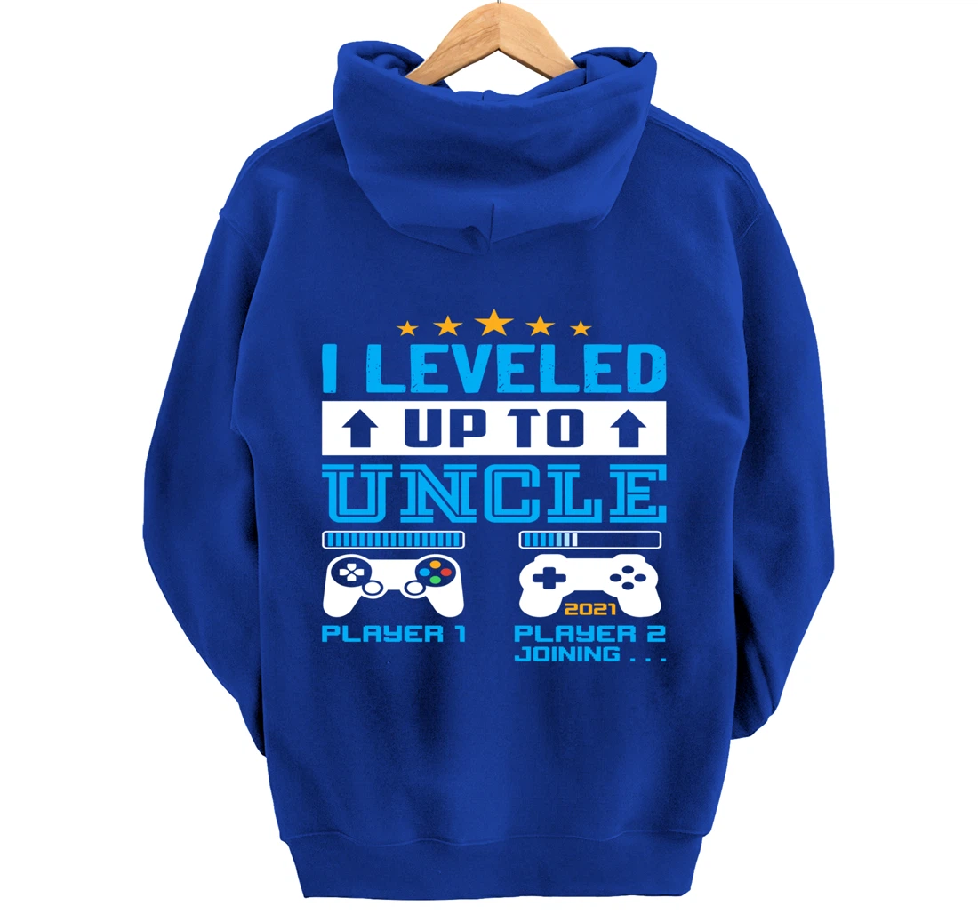 Promoted To Uncle EST 2021 I Leveled Up To Uncle 2021 Gift Pullover Hoodie
