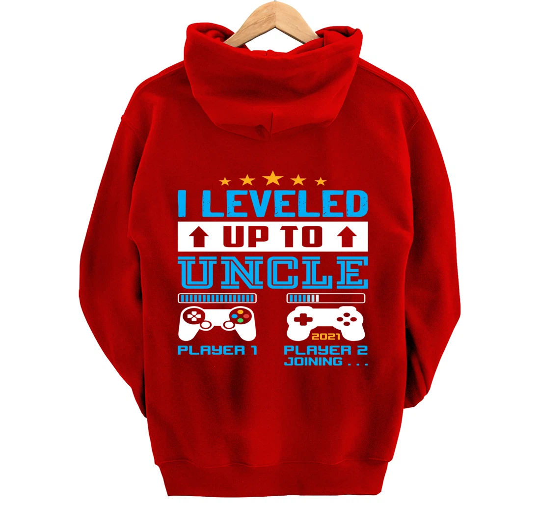 Promoted To Uncle EST 2021 I Leveled Up To Uncle 2021 Gift Pullover Hoodie
