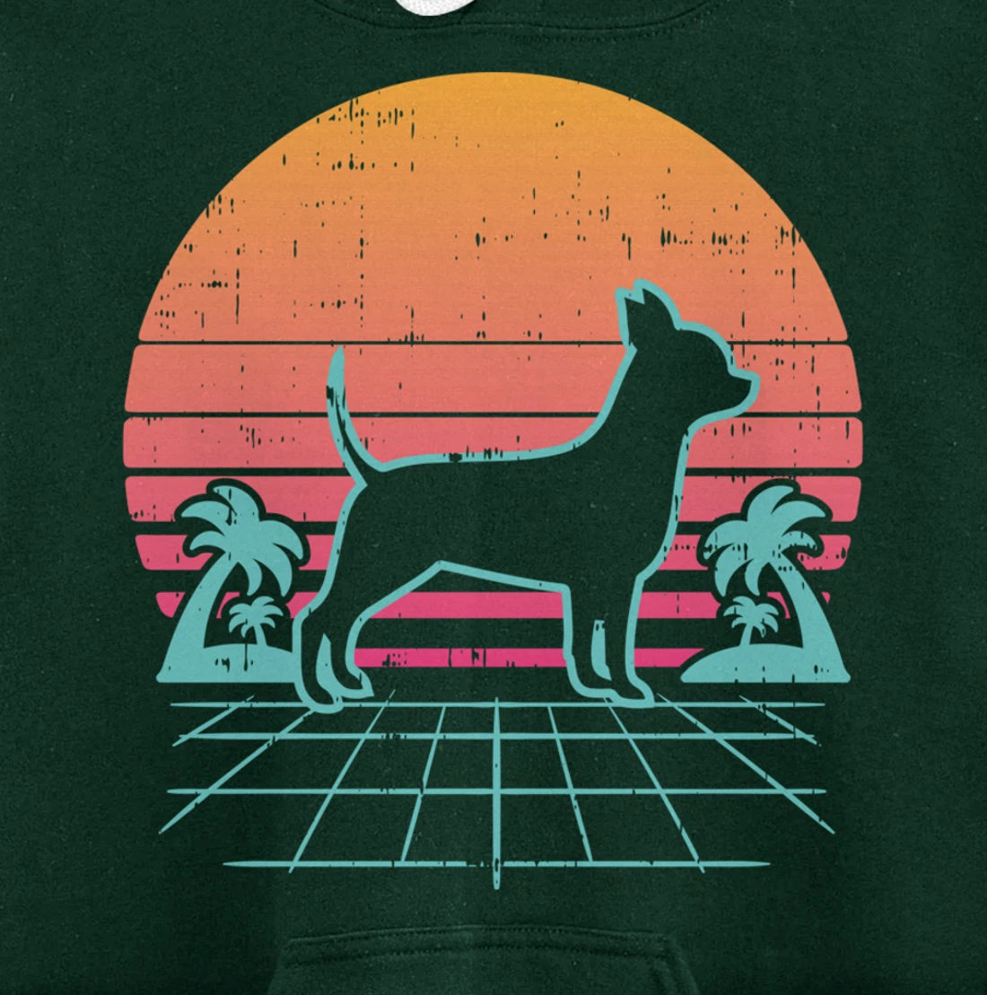 Chihuahua Vaporwave Retro Chiwawa Dog 80s 90s Japanese Gift Pullover Hoodie