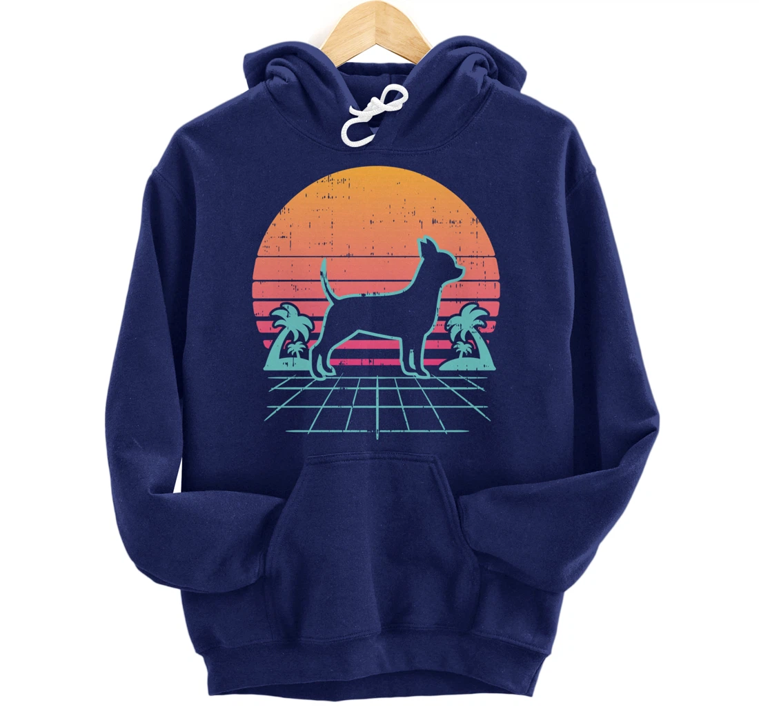 Chihuahua Vaporwave Retro Chiwawa Dog 80s 90s Japanese Gift Pullover Hoodie
