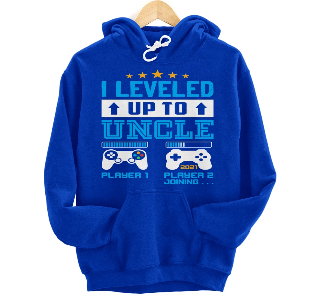 Promoted To Uncle EST 2021 I Leveled Up To Uncle 2021 Gift Pullover Hoodie