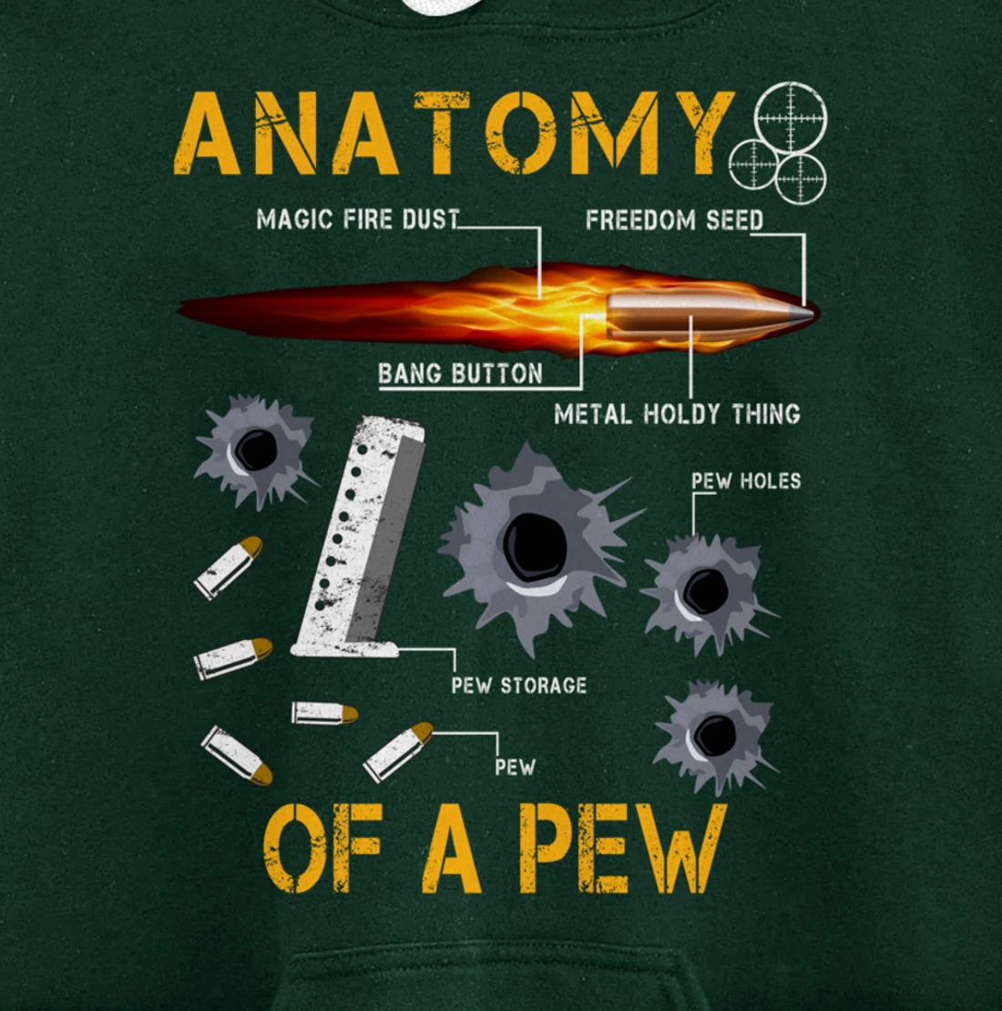 Anatomy Of A Pew Pewer | Amendment Gun Funny Gift Tee Man Pullover Hoodie