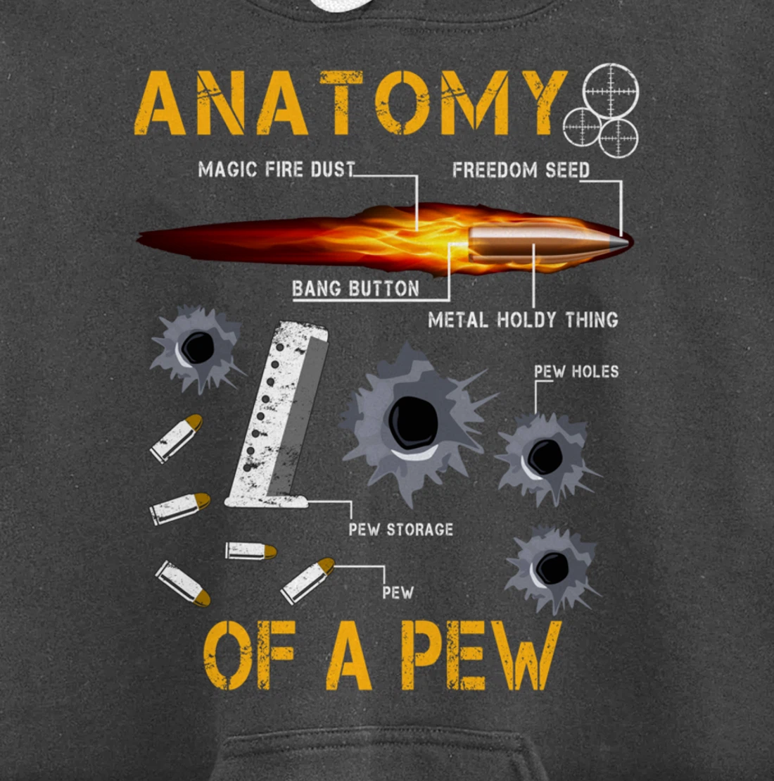 Anatomy Of A Pew Pewer | Amendment Gun Funny Gift Tee Man Pullover Hoodie