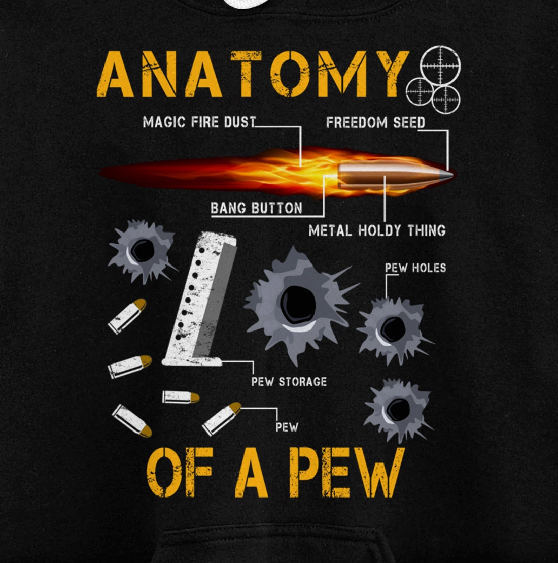 Anatomy Of A Pew Pewer | Amendment Gun Funny Gift Tee Man Pullover Hoodie