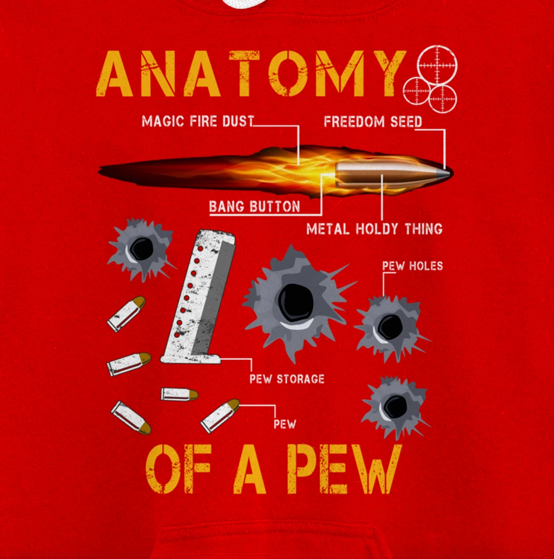 Anatomy Of A Pew Pewer | Amendment Gun Funny Gift Tee Man Pullover Hoodie