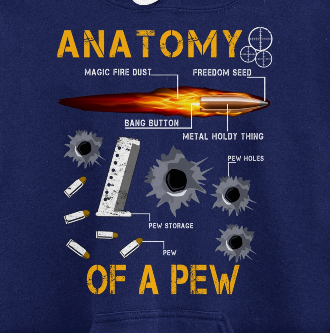 Anatomy Of A Pew Pewer | Amendment Gun Funny Gift Tee Man Pullover Hoodie