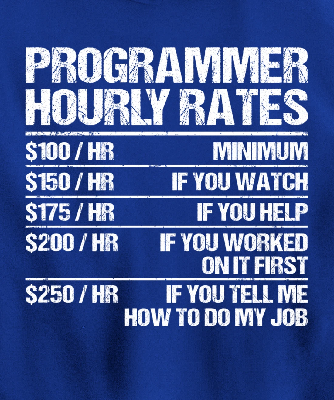 Programmer Hourly Rates Programming Funny Coder Gift Pullover Hoodie
