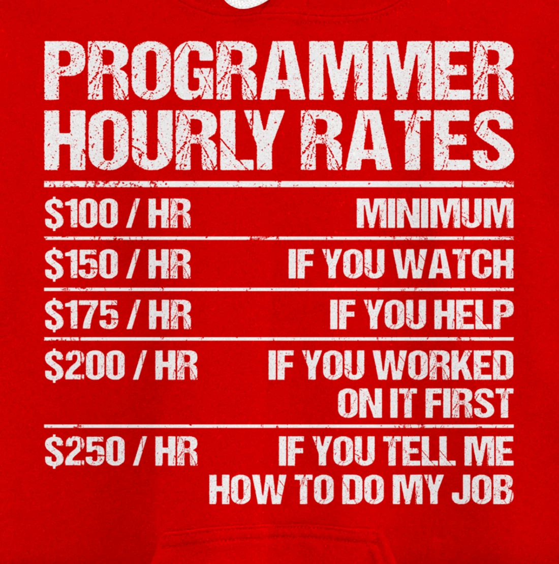 Programmer Hourly Rates Programming Funny Coder Gift Pullover Hoodie
