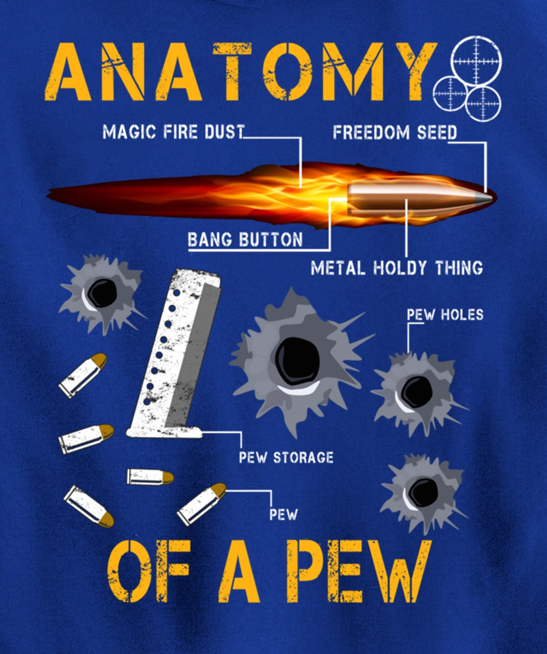 Anatomy Of A Pew Pewer | Amendment Gun Funny Gift Tee Man Pullover Hoodie