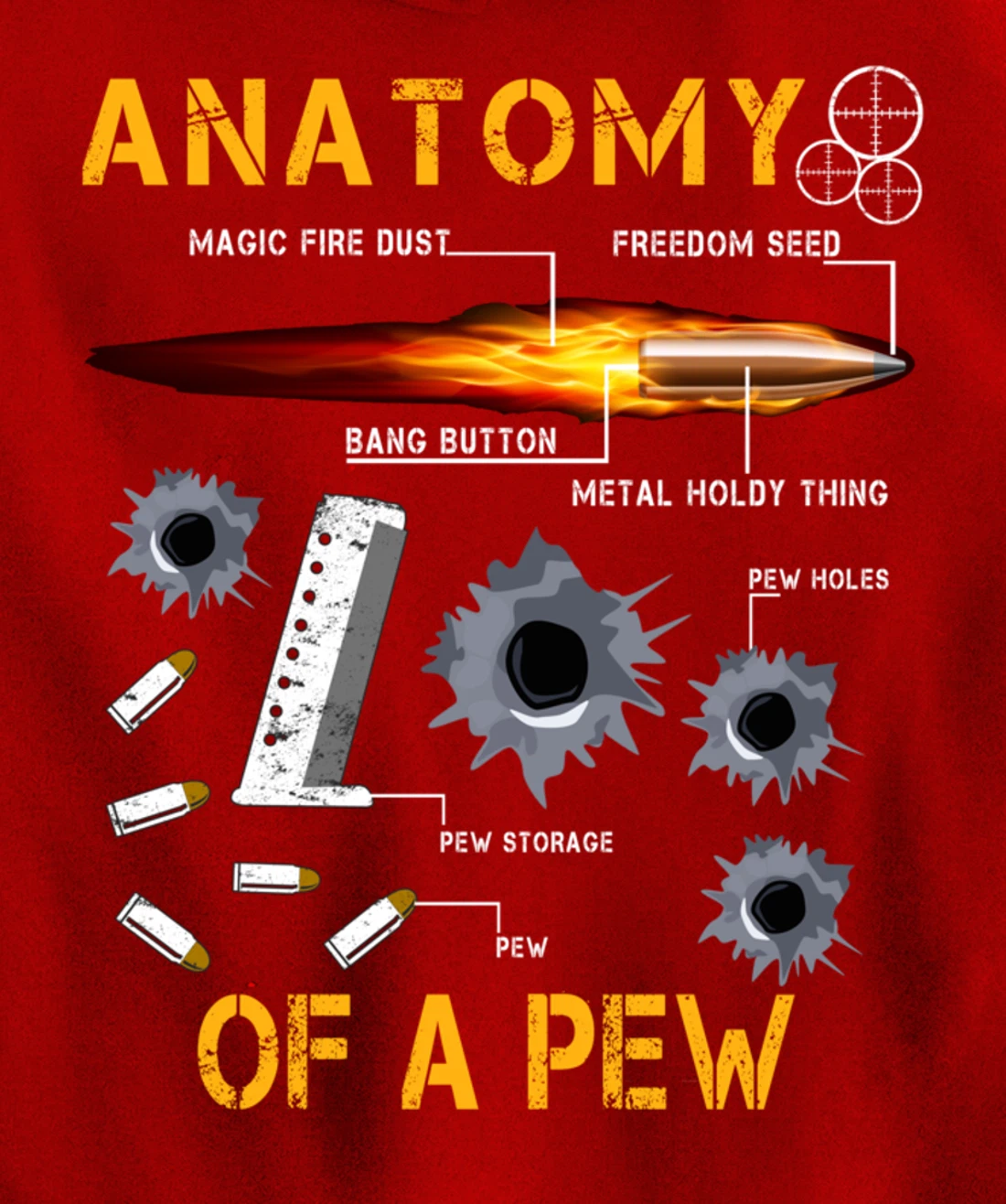 Anatomy Of A Pew Pewer | Amendment Gun Funny Gift Tee Man Pullover Hoodie