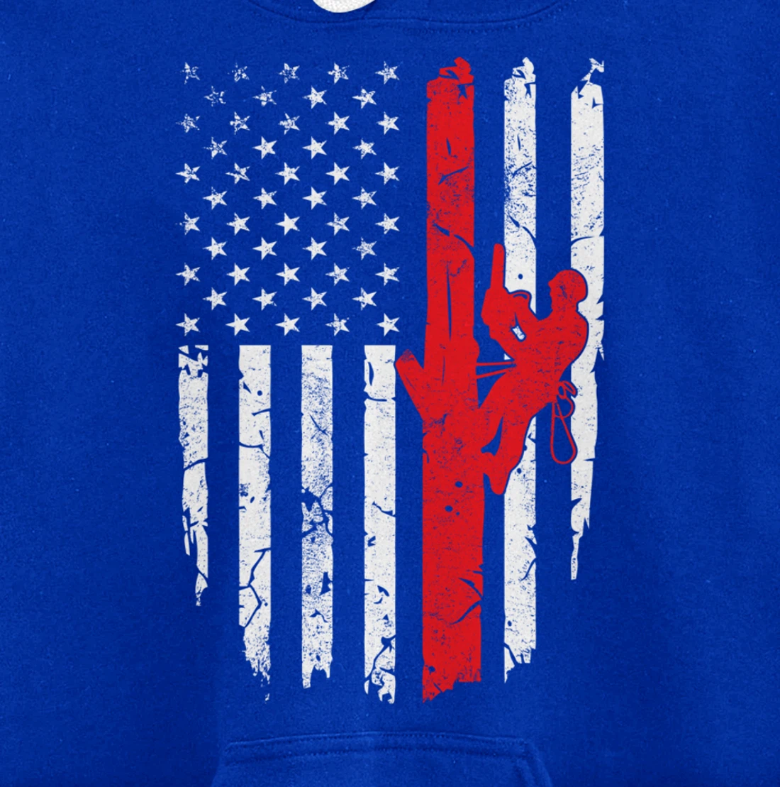 USA American Flag Arborist 4th of July Patriotic Pullover Hoodie