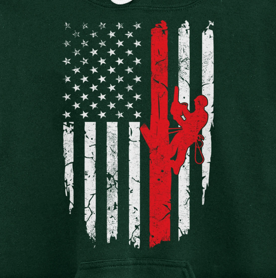 USA American Flag Arborist 4th of July Patriotic Pullover Hoodie