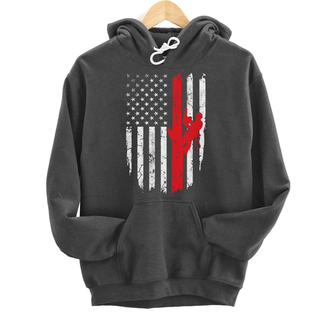 USA American Flag Arborist 4th of July Patriotic Pullover Hoodie