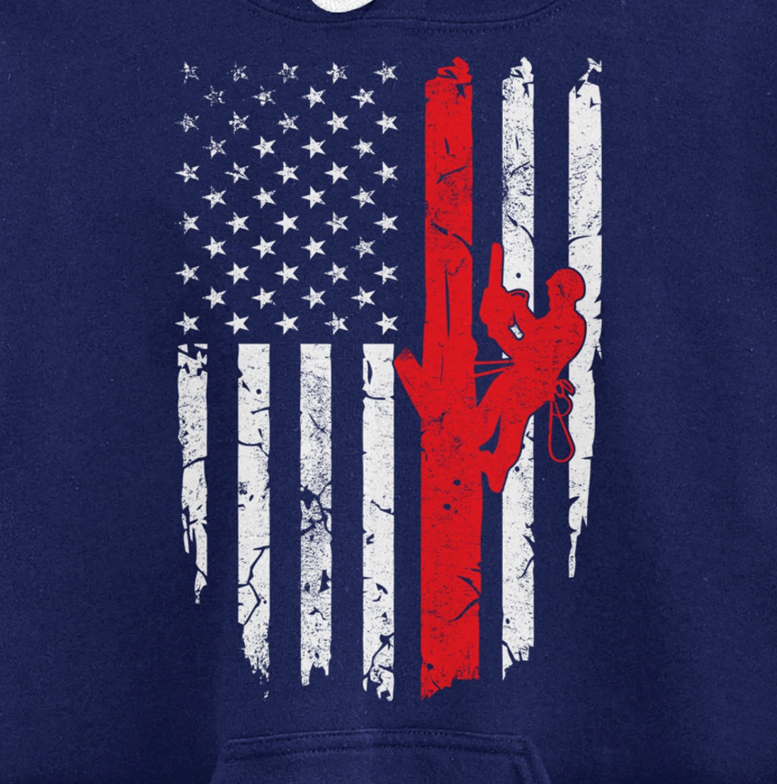 USA American Flag Arborist 4th of July Patriotic Pullover Hoodie