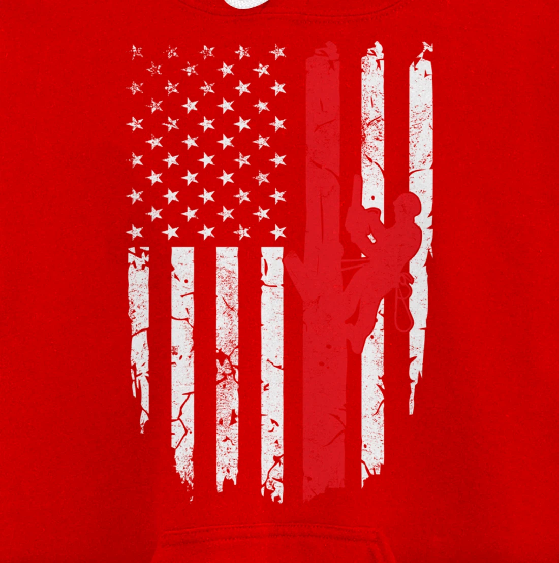 USA American Flag Arborist 4th of July Patriotic Pullover Hoodie