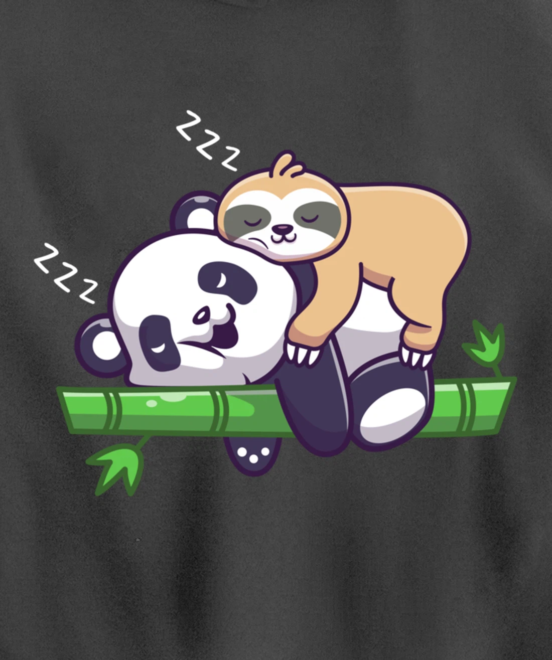 Cute sleeping sloth on panda bear - sloth sleep Pullover Hoodie