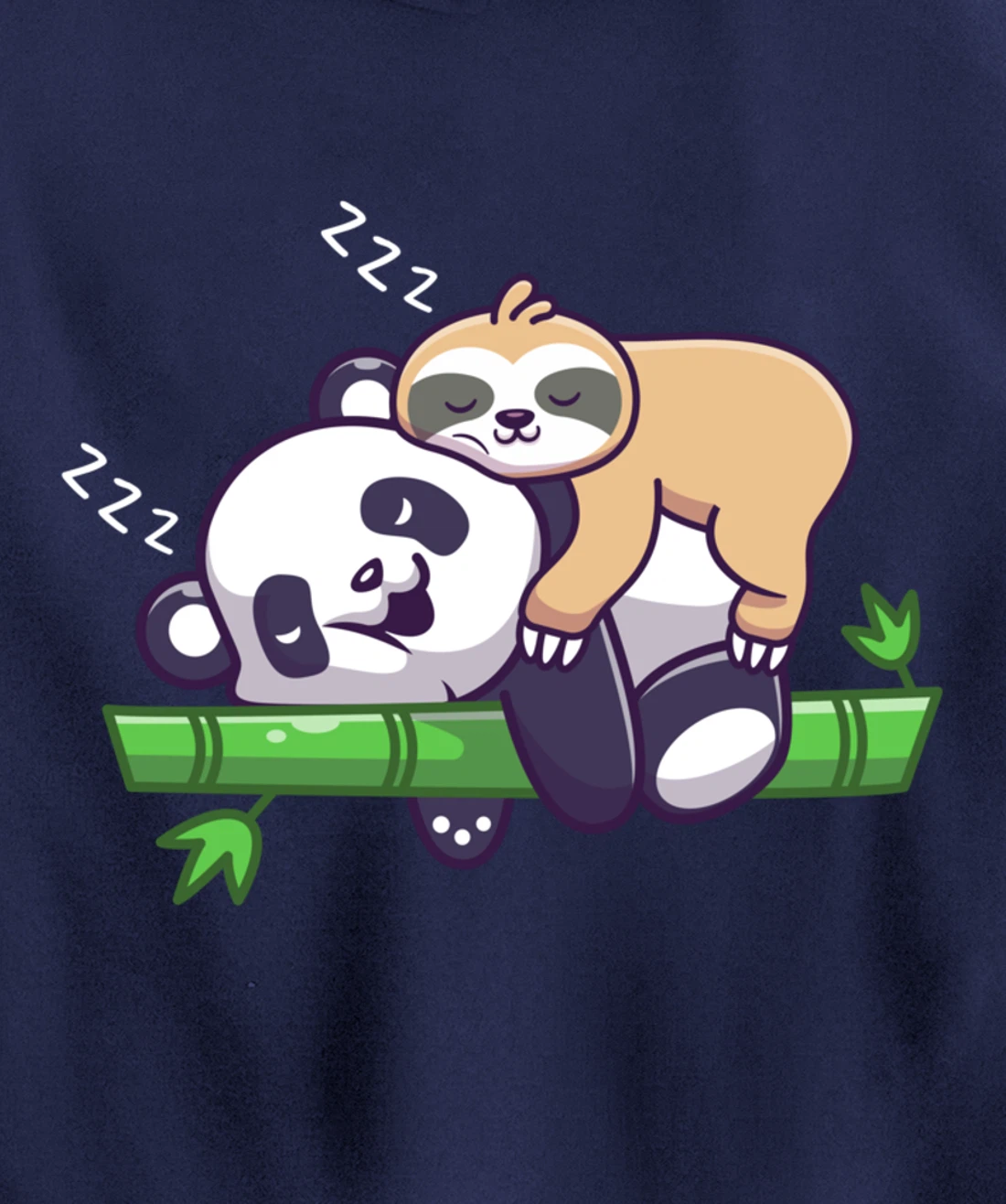 Cute sleeping sloth on panda bear - sloth sleep Pullover Hoodie