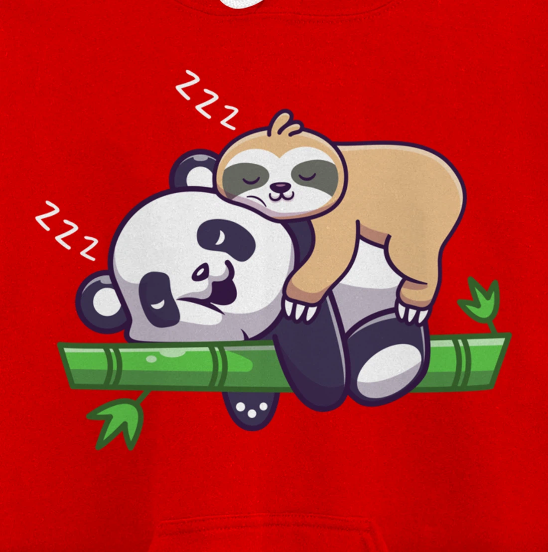 Cute sleeping sloth on panda bear - sloth sleep Pullover Hoodie