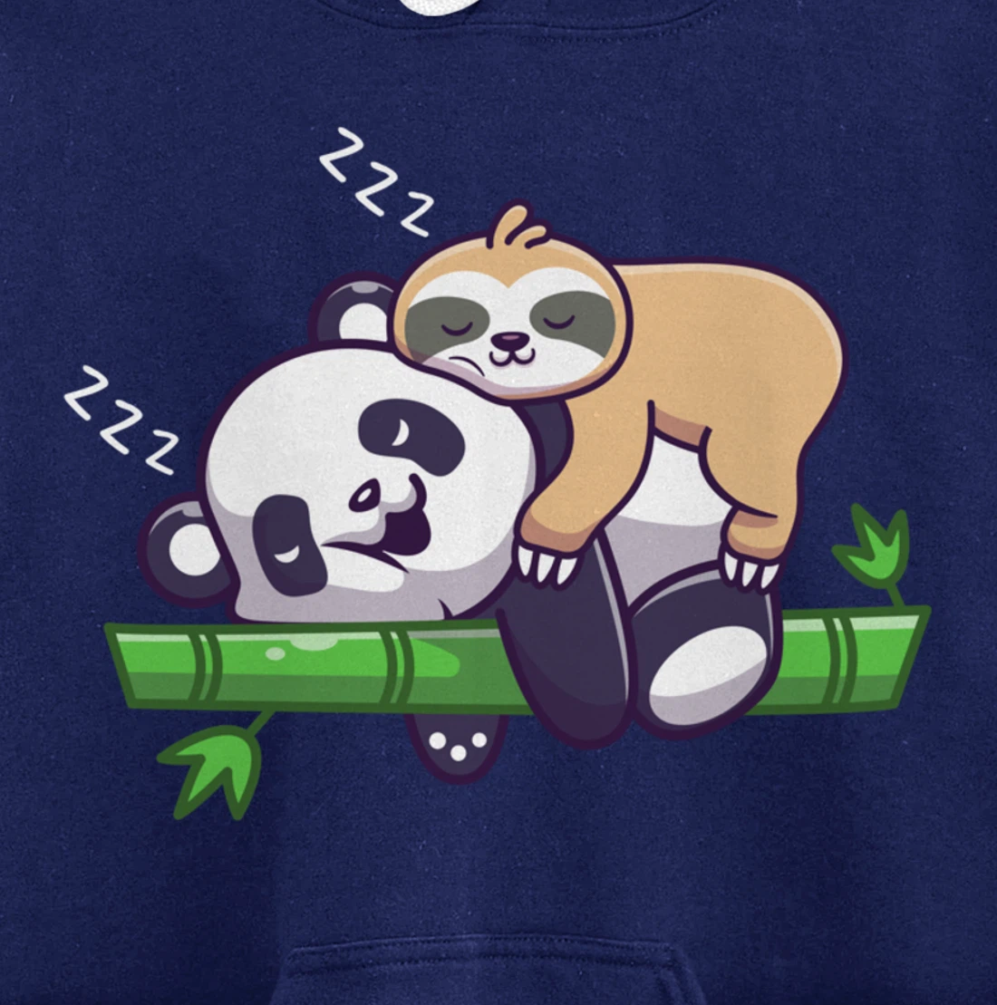 Cute sleeping sloth on panda bear - sloth sleep Pullover Hoodie