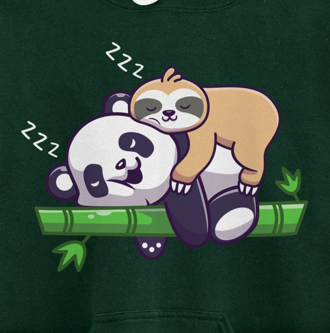 Cute sleeping sloth on panda bear - sloth sleep Pullover Hoodie