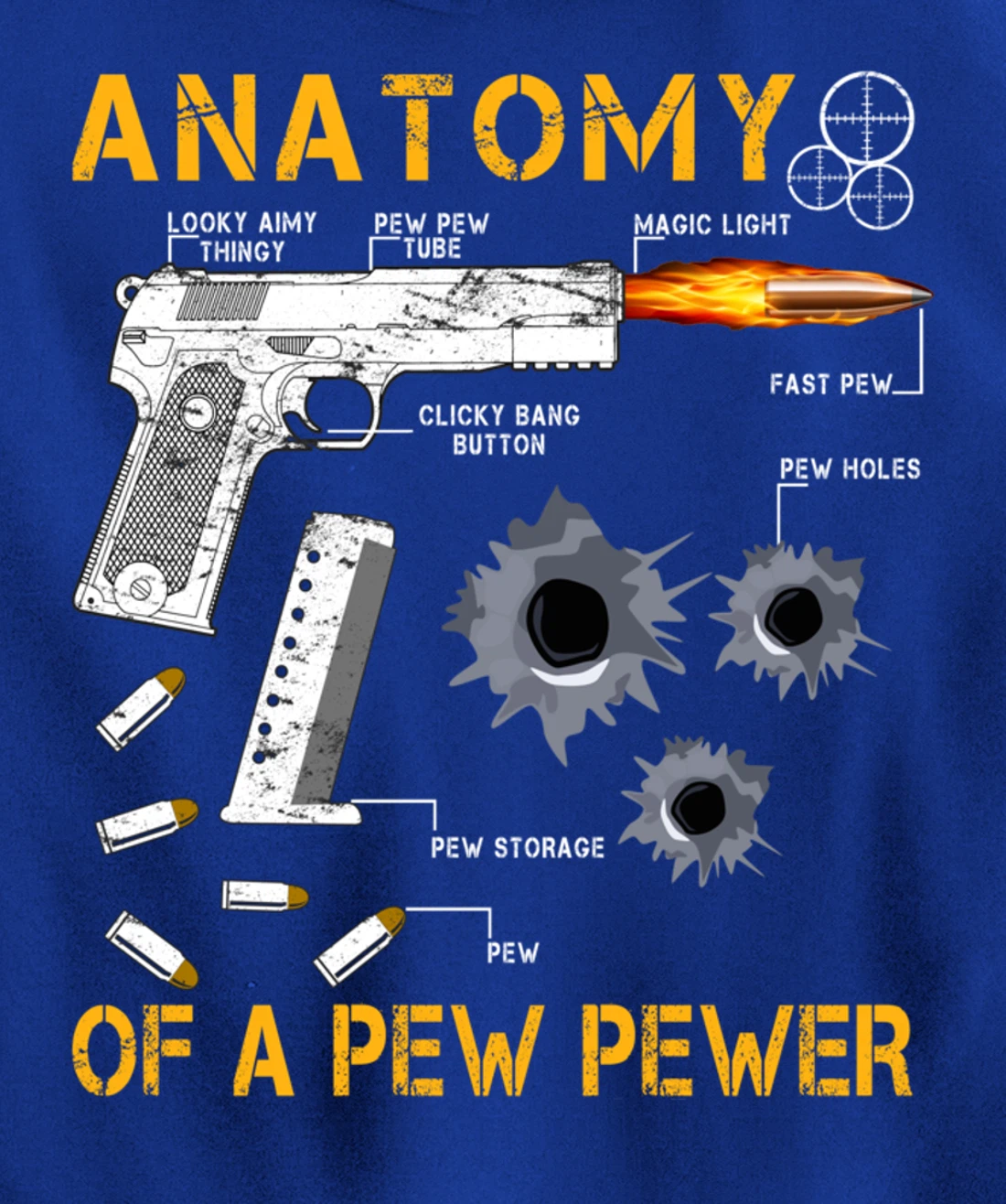 Funny Anatomy Of A Pew Pewer - 2nd Amendment Gift Tee Man Pullover Hoodie