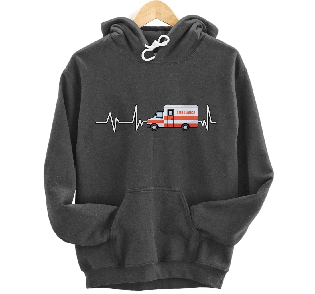Ambulance Heartbeat Ambulance EMT Gift Ambulance Pullover Hoodie