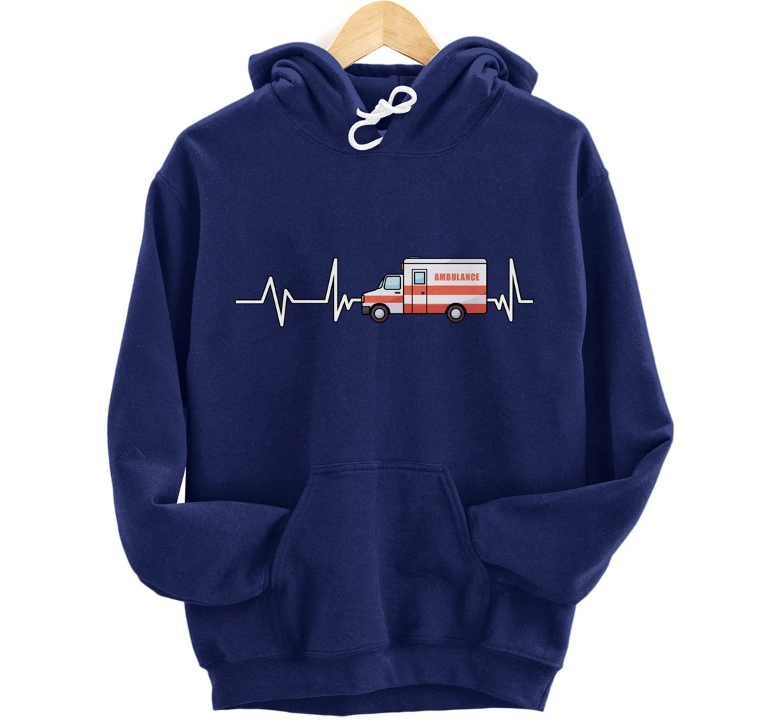 Ambulance Heartbeat Ambulance EMT Gift Ambulance Pullover Hoodie