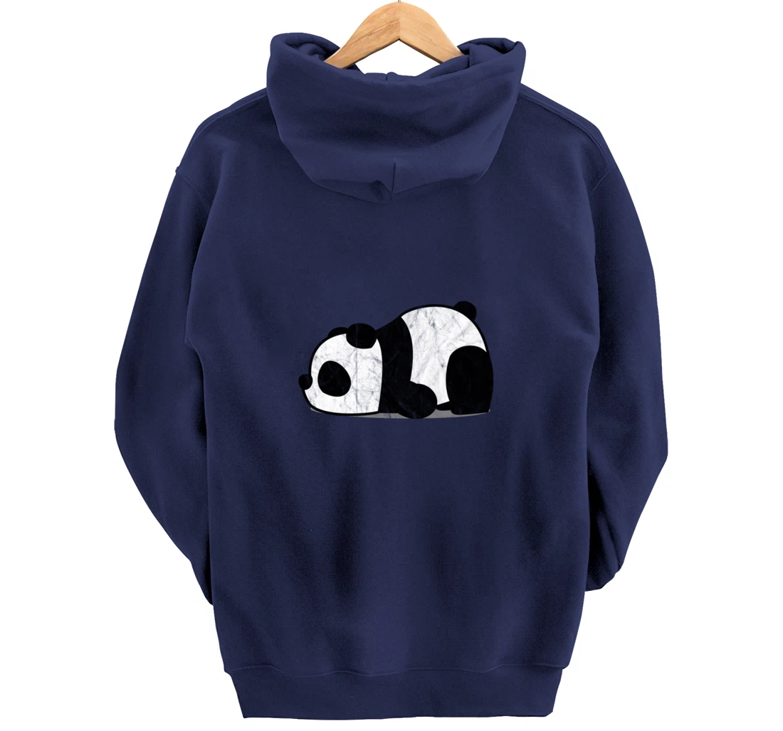 Funny Lazy Panda Retro Graphic Pullover Hoodie