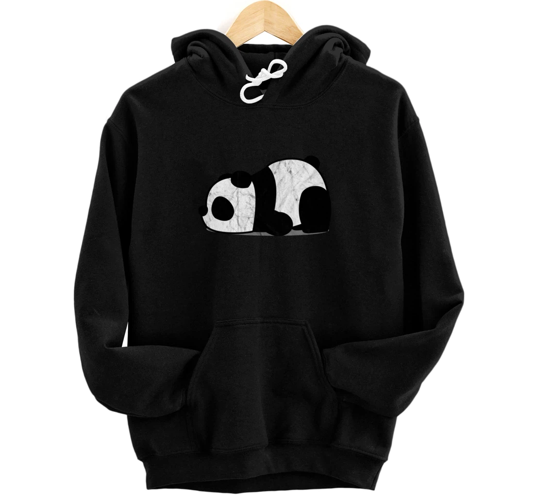 Funny Lazy Panda Retro Graphic Pullover Hoodie