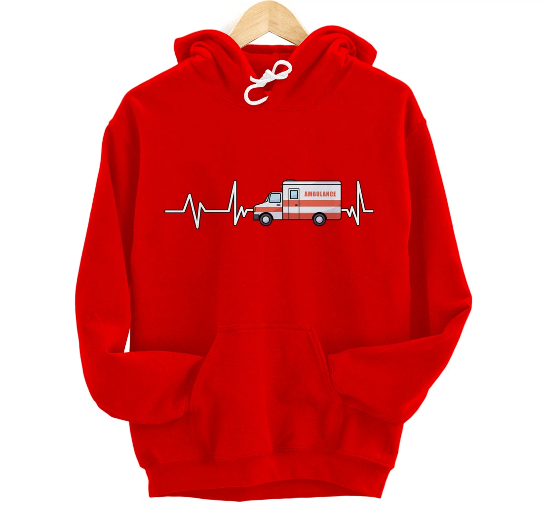 Ambulance Heartbeat Ambulance EMT Gift Ambulance Pullover Hoodie