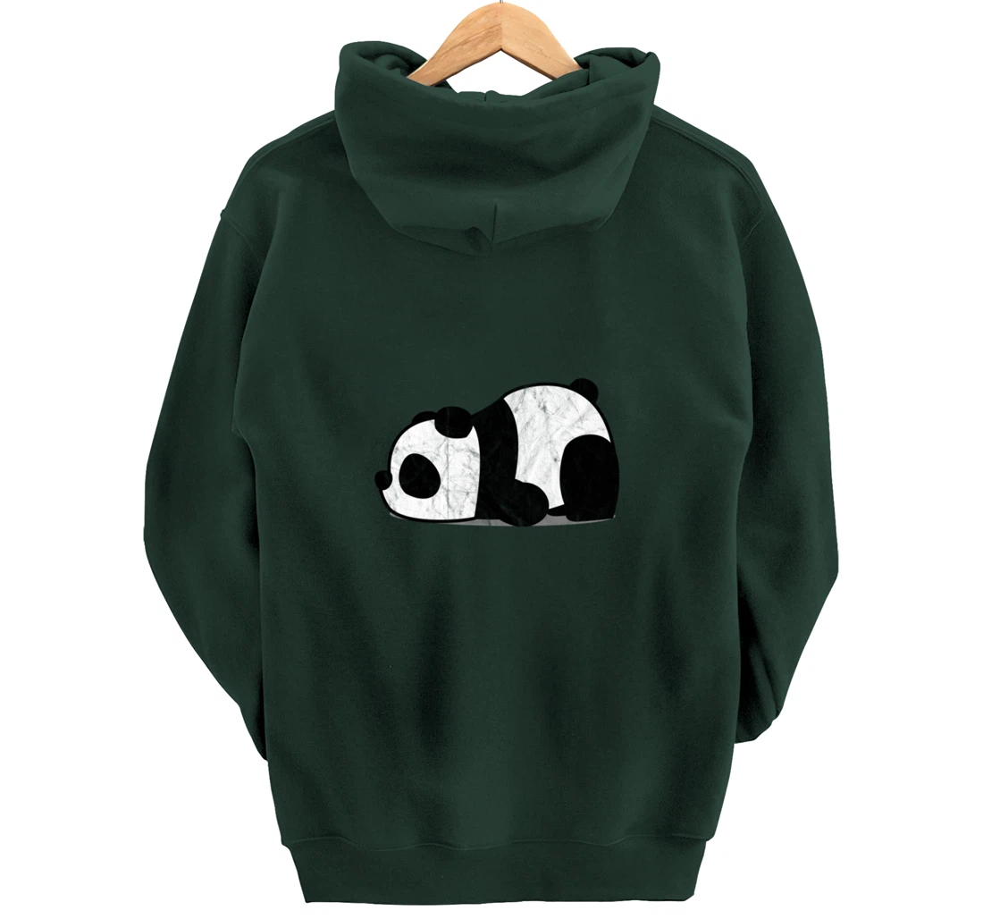 Funny Lazy Panda Retro Graphic Pullover Hoodie