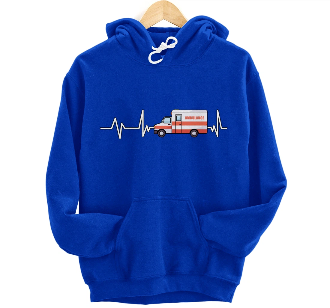 Ambulance Heartbeat Ambulance EMT Gift Ambulance Pullover Hoodie