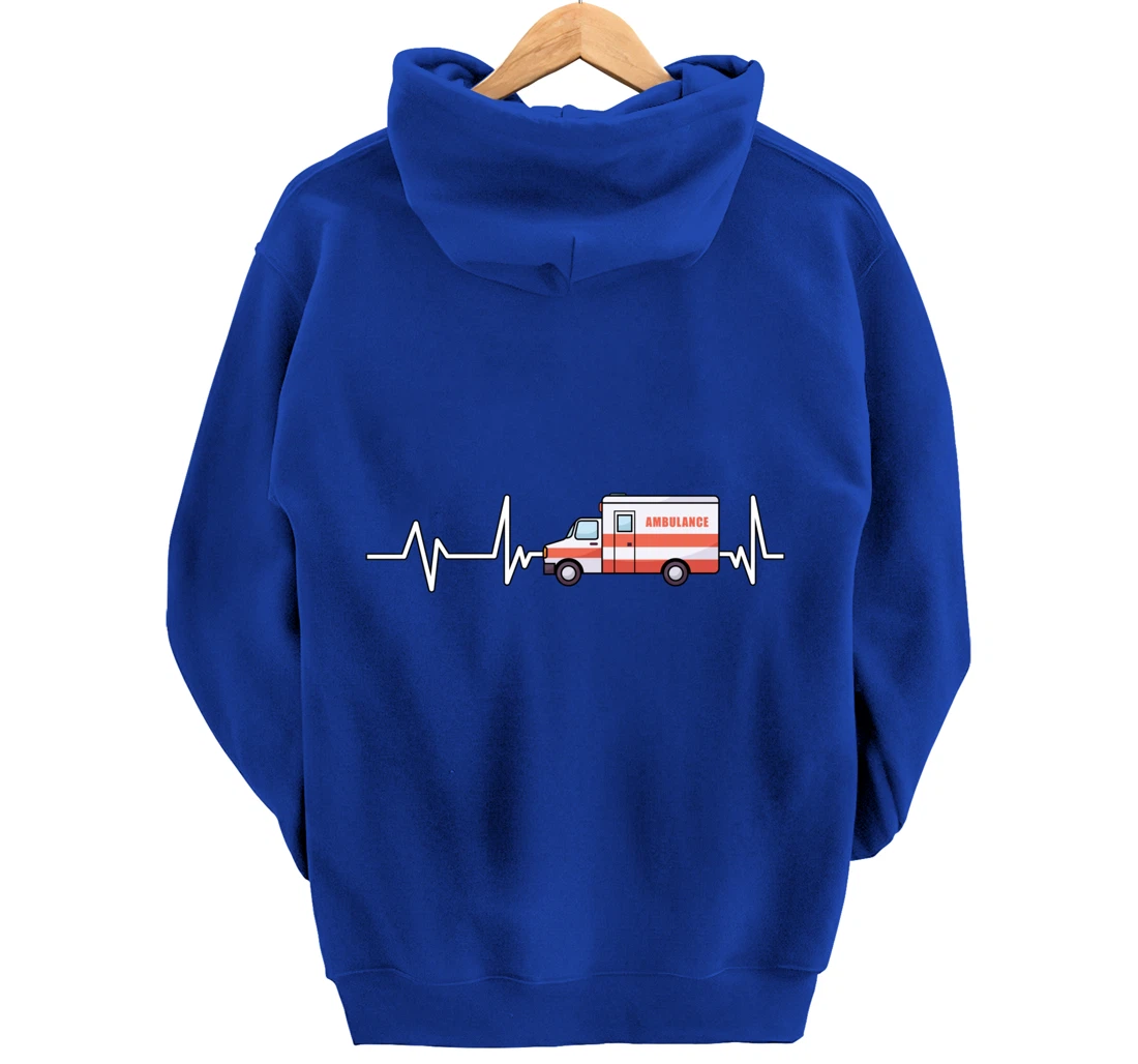 Ambulance Heartbeat Ambulance EMT Gift Ambulance Pullover Hoodie