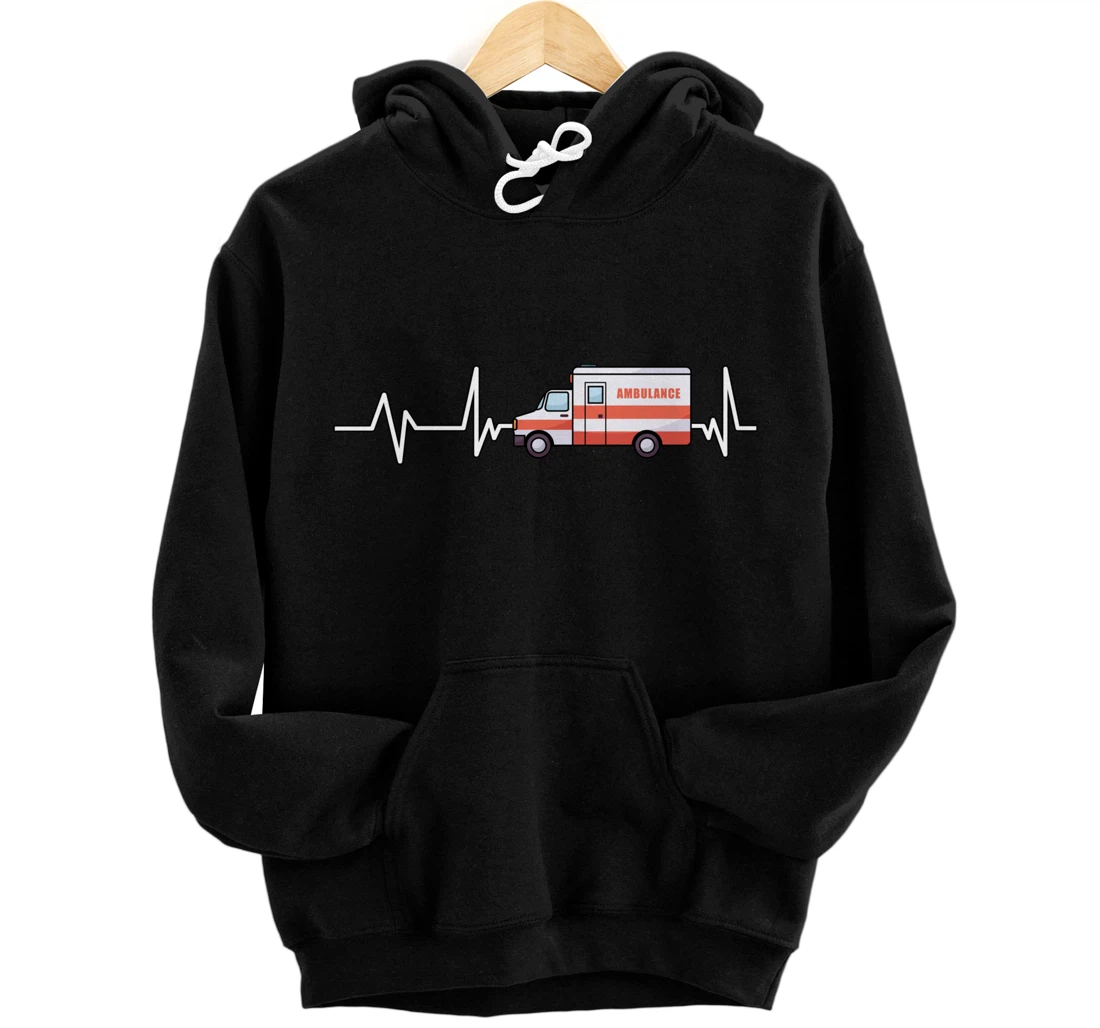 Ambulance Heartbeat Ambulance EMT Gift Ambulance Pullover Hoodie