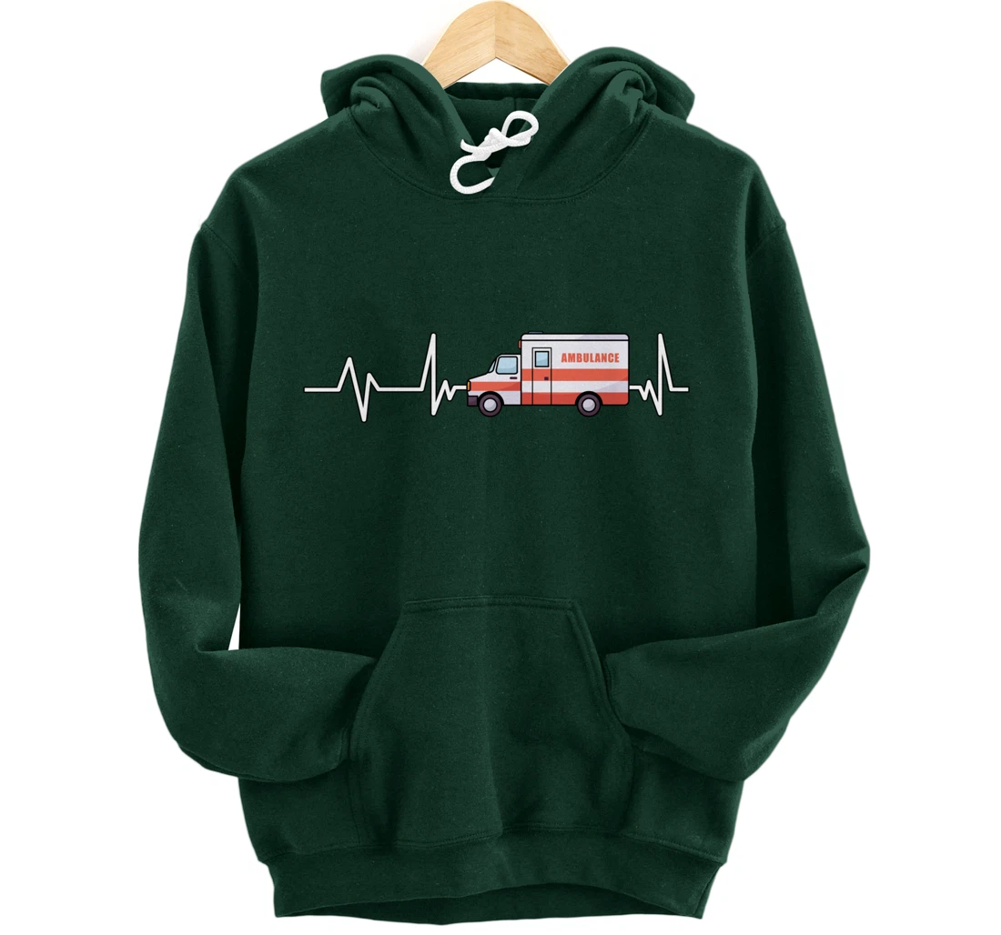Ambulance Heartbeat Ambulance EMT Gift Ambulance Pullover Hoodie