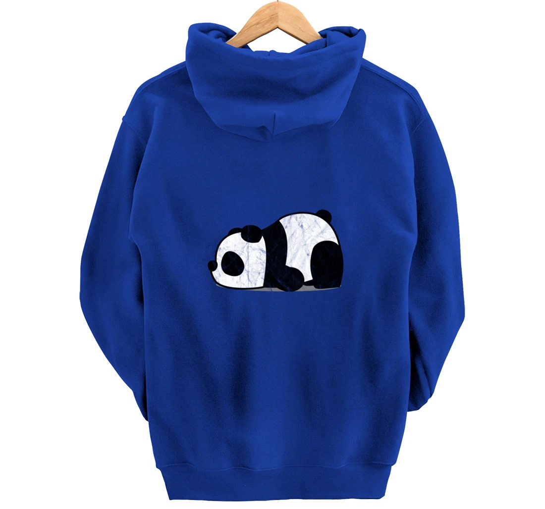 Funny Lazy Panda Retro Graphic Pullover Hoodie