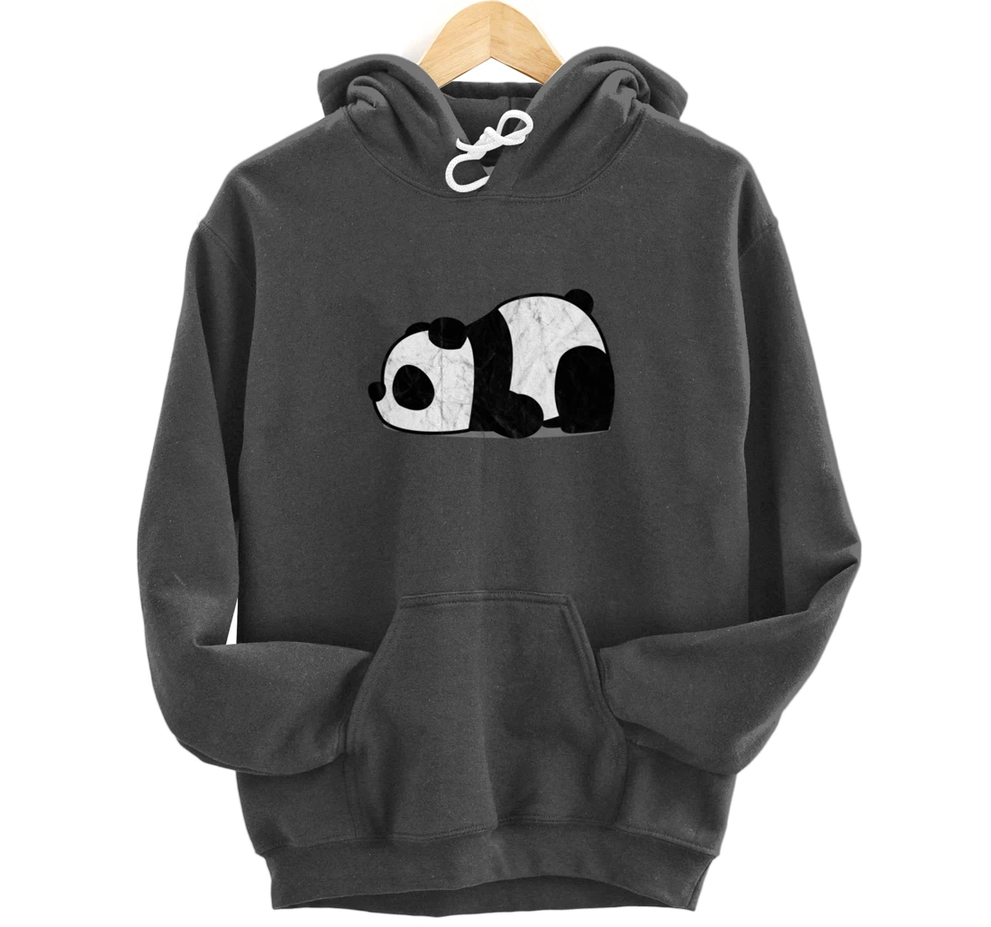 Funny Lazy Panda Retro Graphic Pullover Hoodie