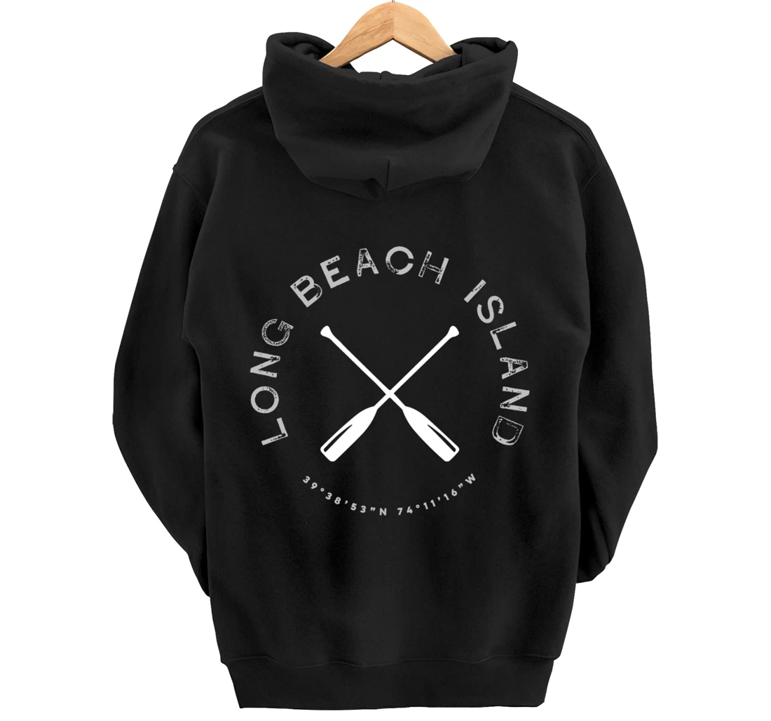 Long Beach Island LBI New Jersey Vintage Retro Pullover Hoodie
