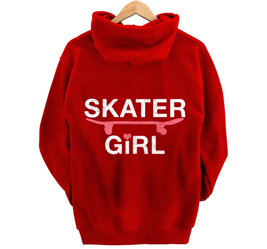 Skater Girl Gift Skateboard Skating Skateboarding Skate Pullover Hoodie