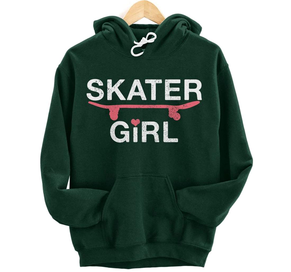 Skater Girl Gift Skateboard Skating Skateboarding Skate Pullover Hoodie