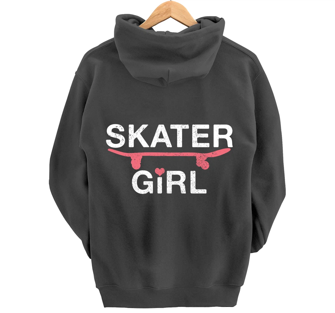 Skater Girl Gift Skateboard Skating Skateboarding Skate Pullover Hoodie